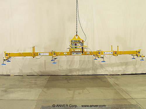 ANVER Eight Pad Electric Powered Vacuum Lifter  for Lifting & Handling Aluminum Sheets, 24 ft x 8 ft (7.3 m x 2.4 m) weighing up to 1000 lb (454 kg)